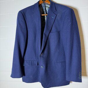Renoir Wool Blend 2 Button Blazer Sports Jacket Dark Royal Blue/Navy Sz 46R